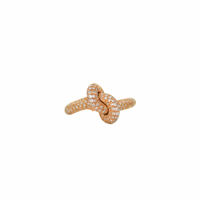 Knot Ring in 18k Rose Gold with Diamonds