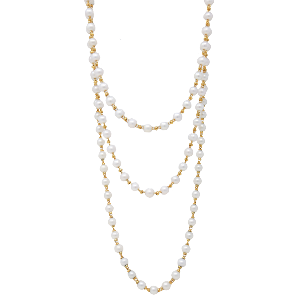 Bella Necklace with Pearls in Gold