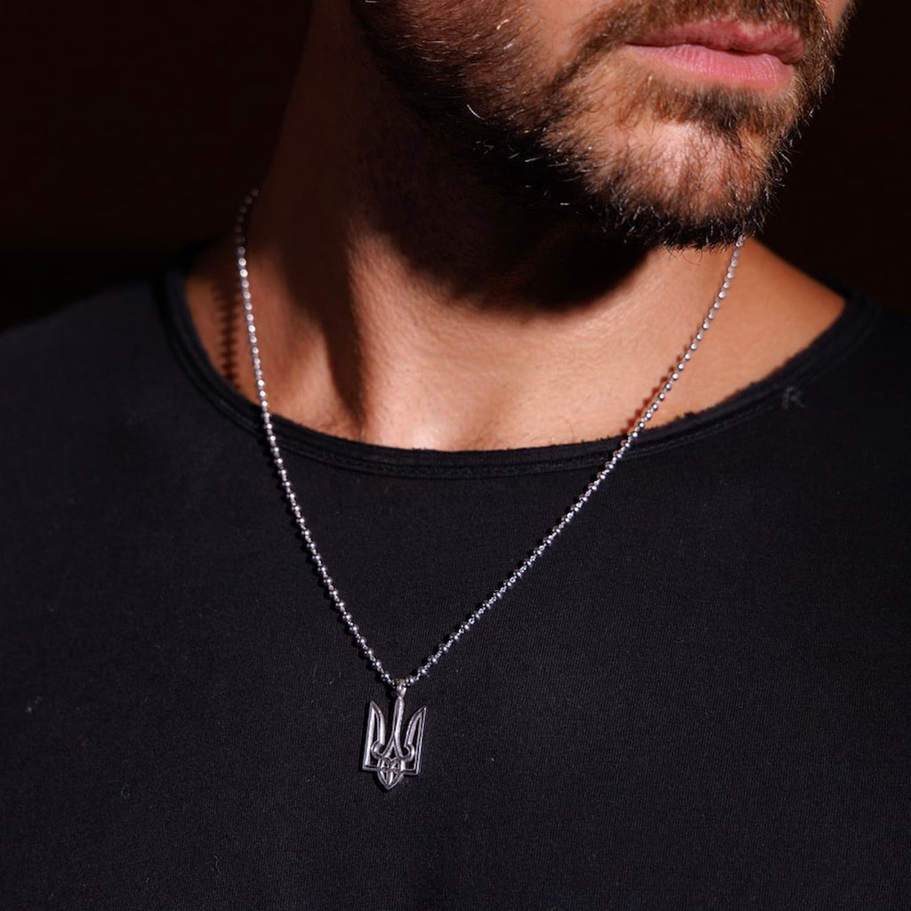 Trident Necklace in Silver