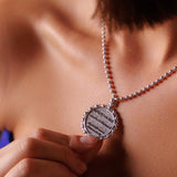 Trident Circle Necklace in Silver