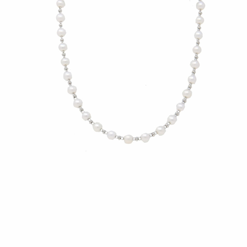 Bella Necklace with Pearls in Silver