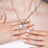 Deco Pendant in Silver With Blue, Turquoise & Pavé