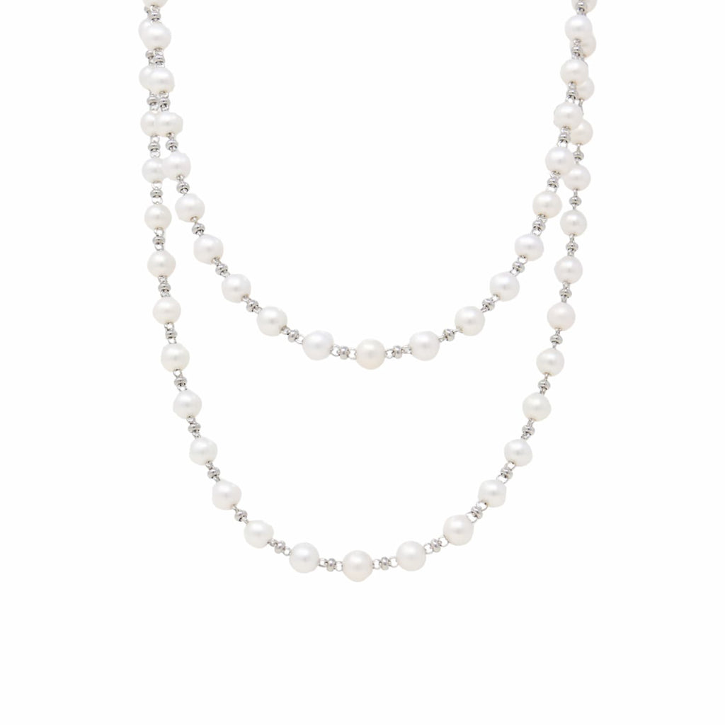 Bella Necklace with Pearls in Silver