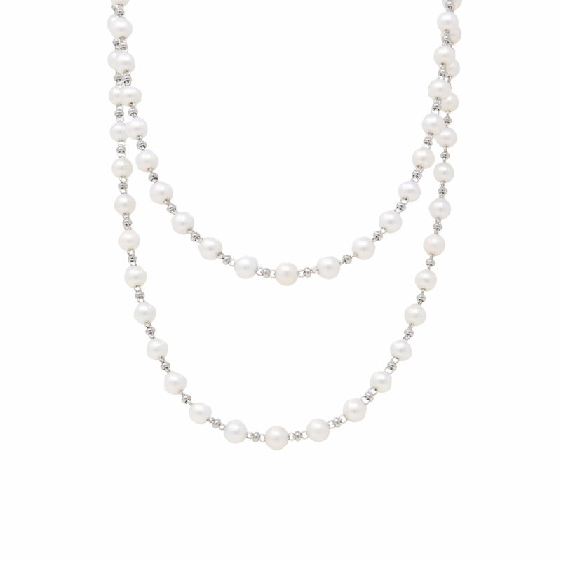 Bella Necklace with Pearls in Silver