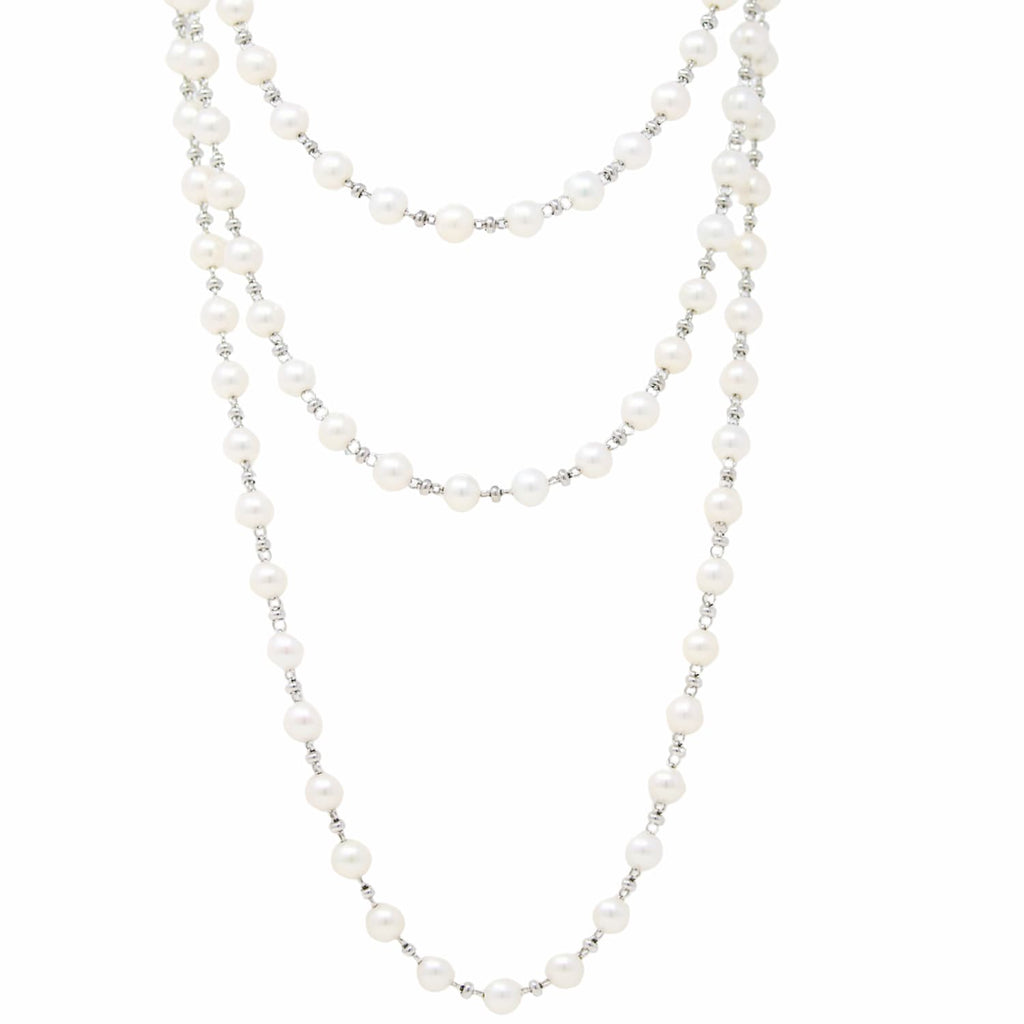 Bella Necklace with Pearls in Silver