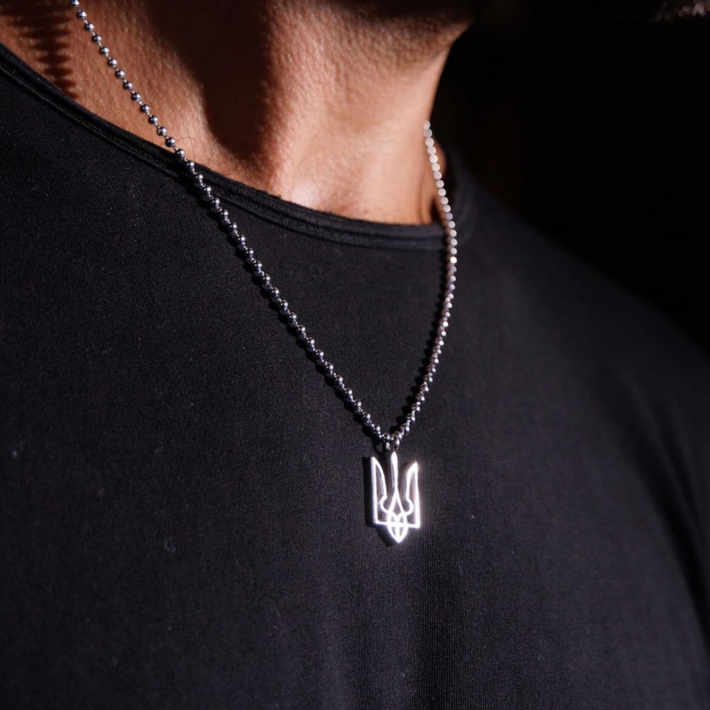 Trident Necklace in Silver