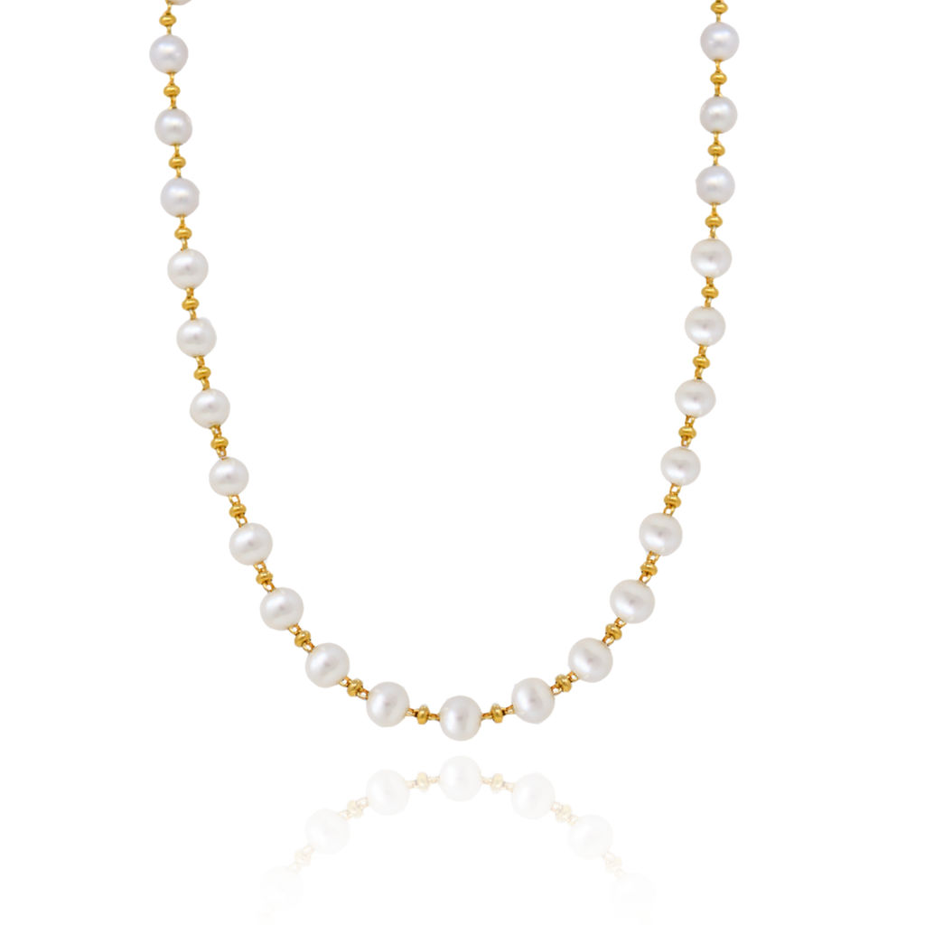 Bella Necklace with Pearls in Gold