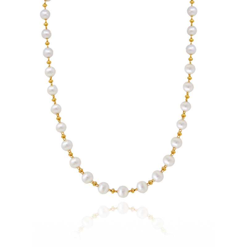 Bella Necklace with Pearls in Gold