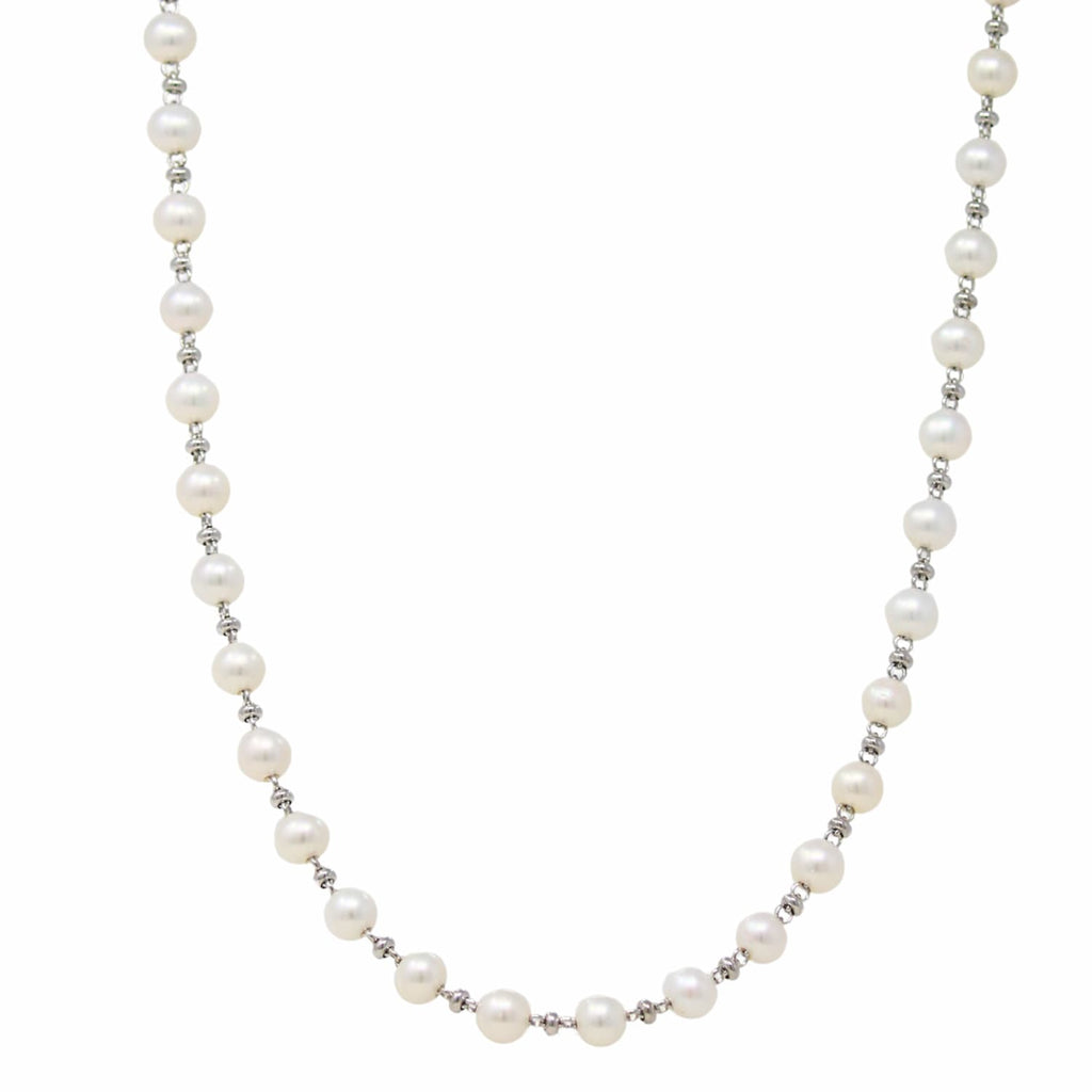 Bella Necklace with Pearls in Silver