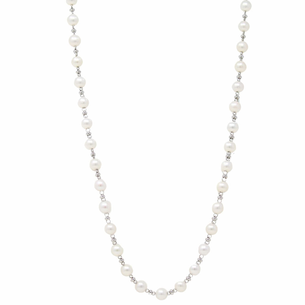 Bella Necklace with Pearls in Silver