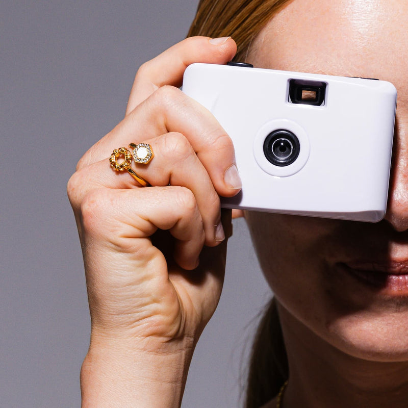 Deco Statement Ring in Gold With White & Pavé
