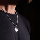 Trident Necklace in Silver
