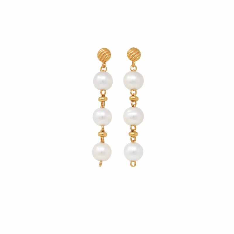 Bella Earrings with Pearls in Gold