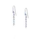 Diamond Beads Earrings in Silver, Long