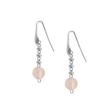 Bubbles Color Earrings in Silver with Rose Quartz