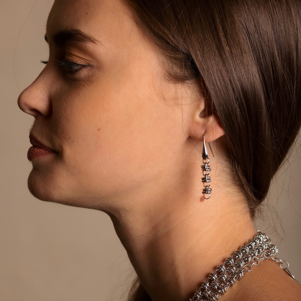 Etruscan Links Earrings in Gold, Short