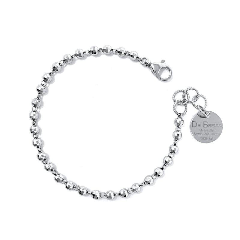 Diamond Beads Bracelet in Silver