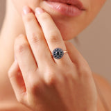 Wish Ring in 18K Rose Gold & White Gold with Blue Diamonds