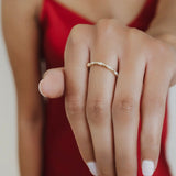 Whisper Ring in 14k Yellow Gold with Diamond Clusters