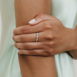 Whisper Ring in 14k White Gold with Diamond Clusters