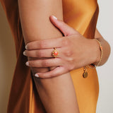 Gemma Ring in Gold with Coral