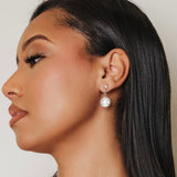 Gemma Earrings in Silver with White Agate