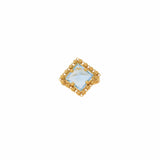 Quadra Ring in Gold with Blue Topaz, Small