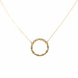 Whisper Necklace in 14k Yellow Gold with Diamond Clusters