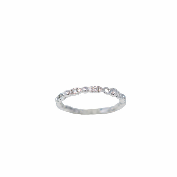 Whisper Ring in 14k White Gold with Diamond Clusters