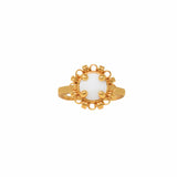 Gemma Ring in Gold with White Agate