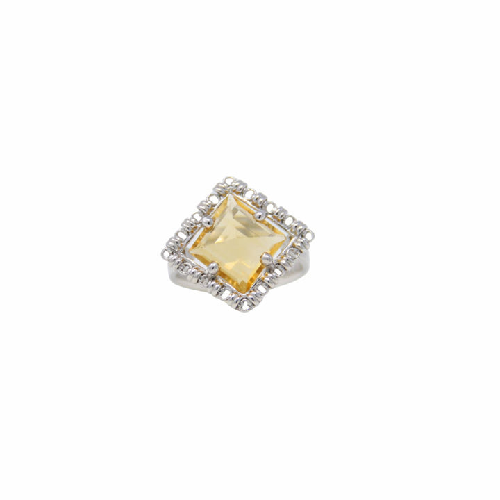 Quadra Ring in Silver with Citrine