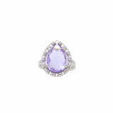 Drop Ring in Silver with Amethyst, Large