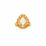 Drop Ring in Gold with Citrine, Large