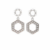 Super Deco Earrings in Silver With Pavé