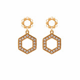 Super Deco Earrings in Gold With Pavé