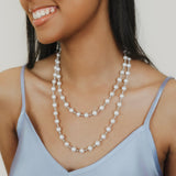 Bella Necklace with Pearls in Silver