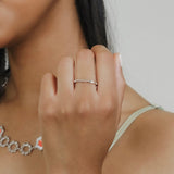 Whisper Ring in 14k White Gold with Diamond Stations