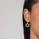 Super Deco Earrings in Rose Gold With Pavé