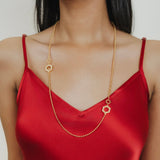 Super Deco Necklace in Gold with Pavé