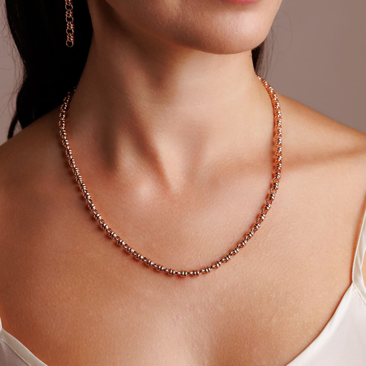 Links 5mm Necklace in Rose Gold