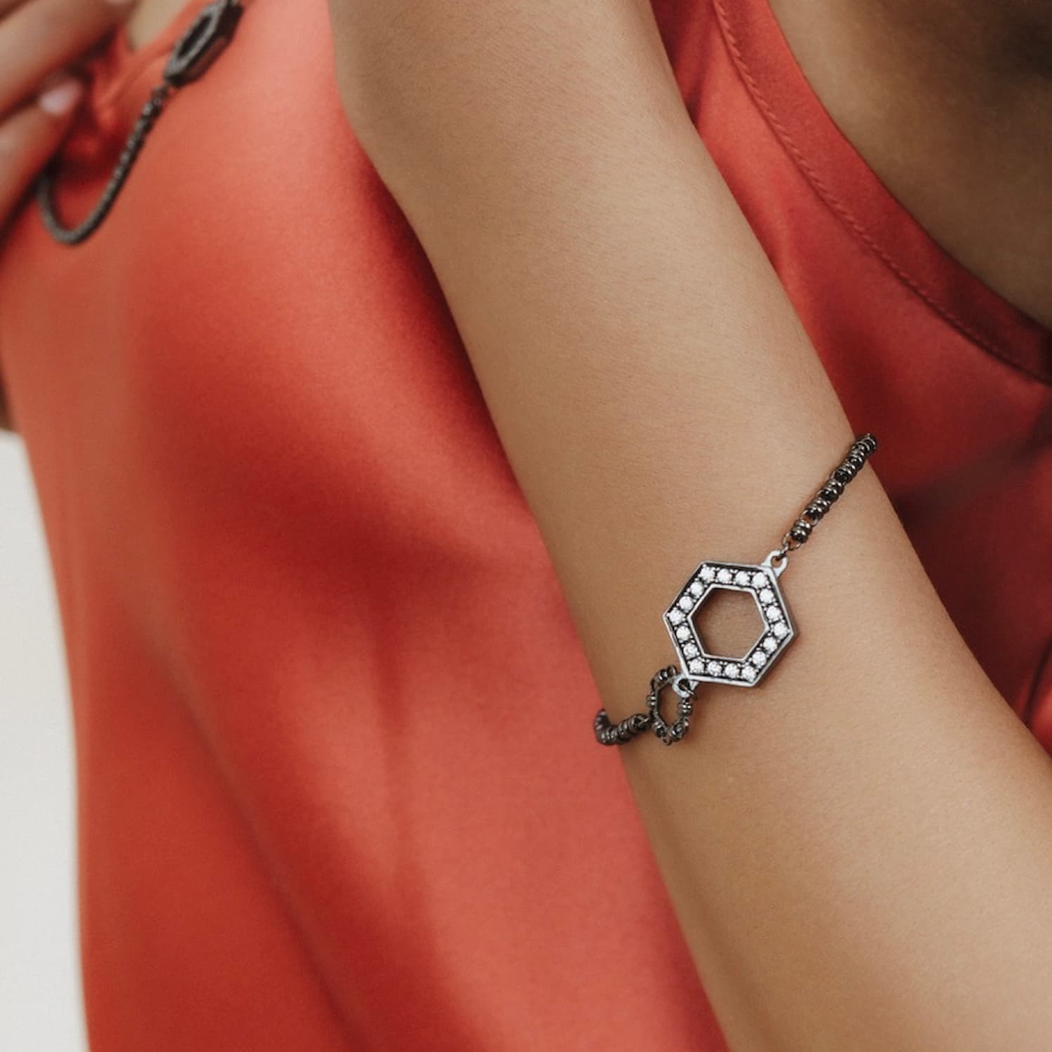 Super Deco Bracelet in Black with Pavé