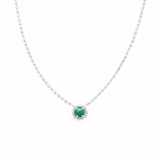 Gemma Necklace in Silver with Malachite