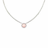 Gemma Necklace in Silver with Pink Coral