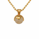 Magnolia Pendant in Gold with Crackle White Agate