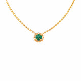 Gemma Necklace in Gold with Malachite
