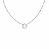 Gemma Necklace in Silver with White Agate