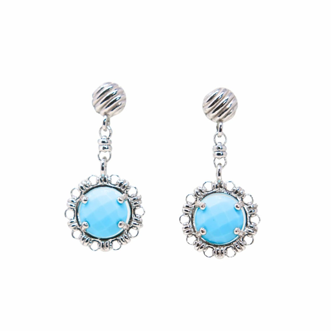 Gemma Earrings in Silver with Turquoise