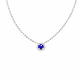 Gemma Necklace in Silver with Lapis