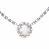 Gemma Necklace in Silver with White Agate