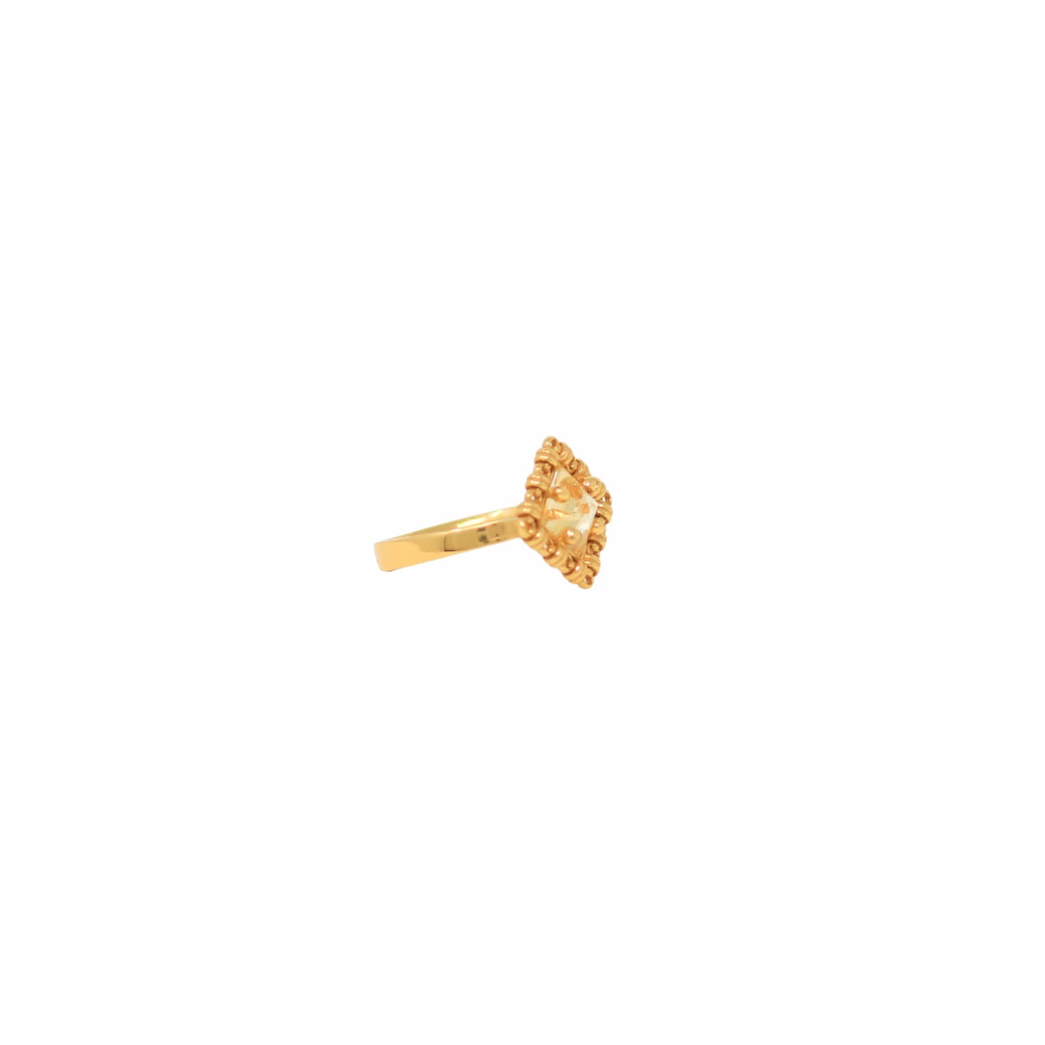 Quadra Ring in Gold with Citrine, Small